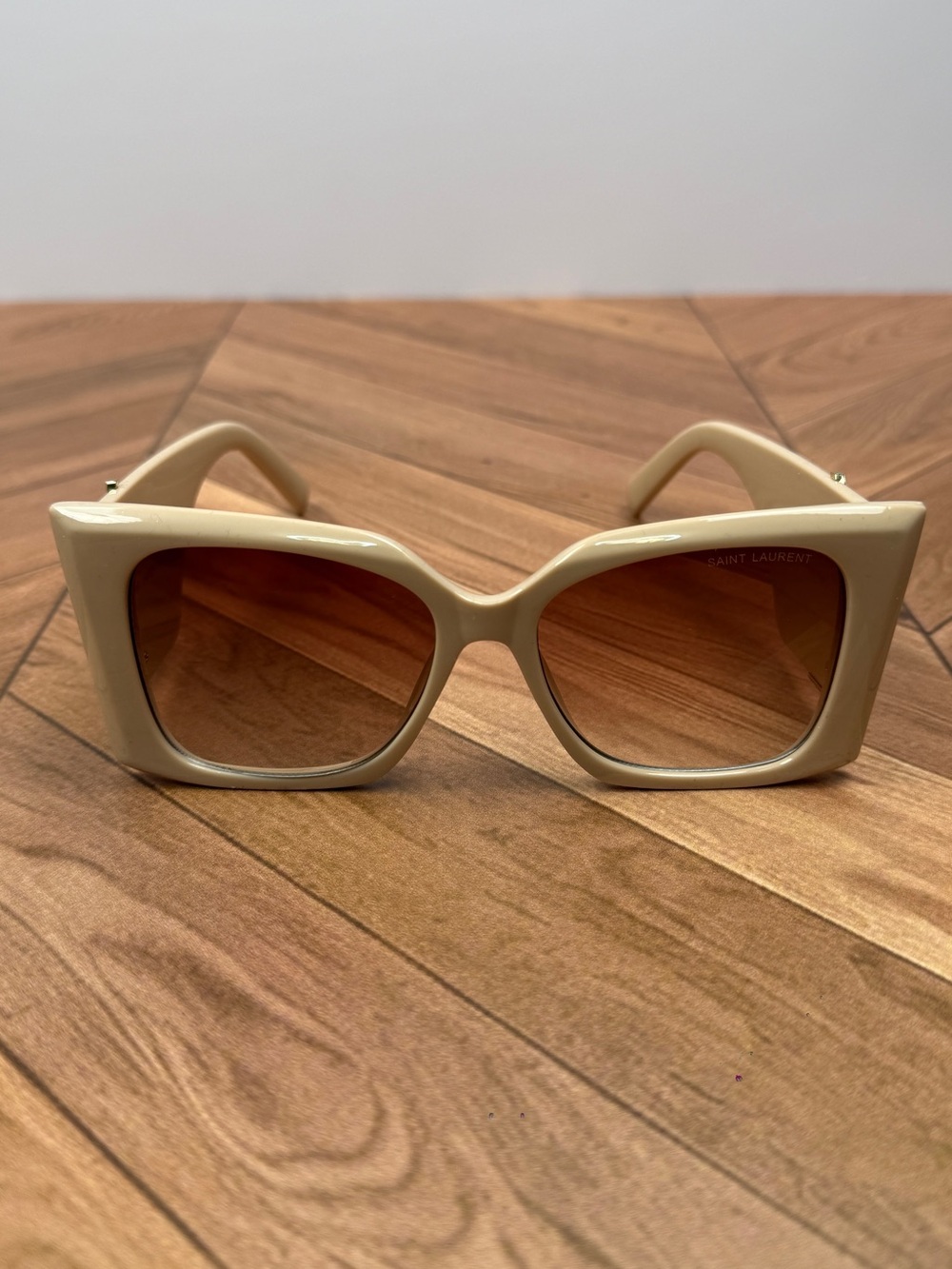 Saint Laurent Beige Cat-Eye Sunglasses - Picture 2 of 7
